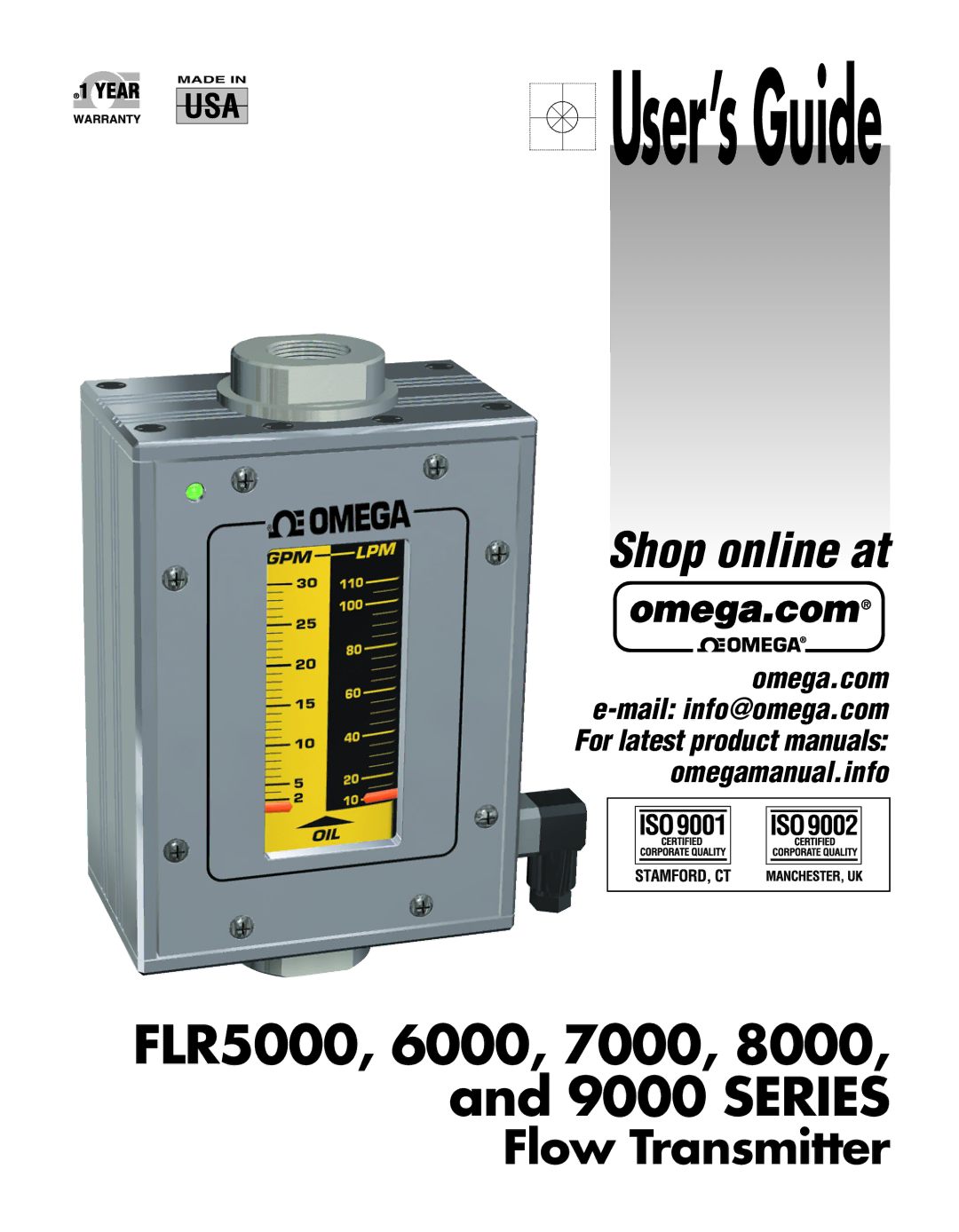 Omega Engineering FLR9000 series, FLR7000 series, FLR8000 series, FLR6000 series, FLR5000 series manual User’s Guide 