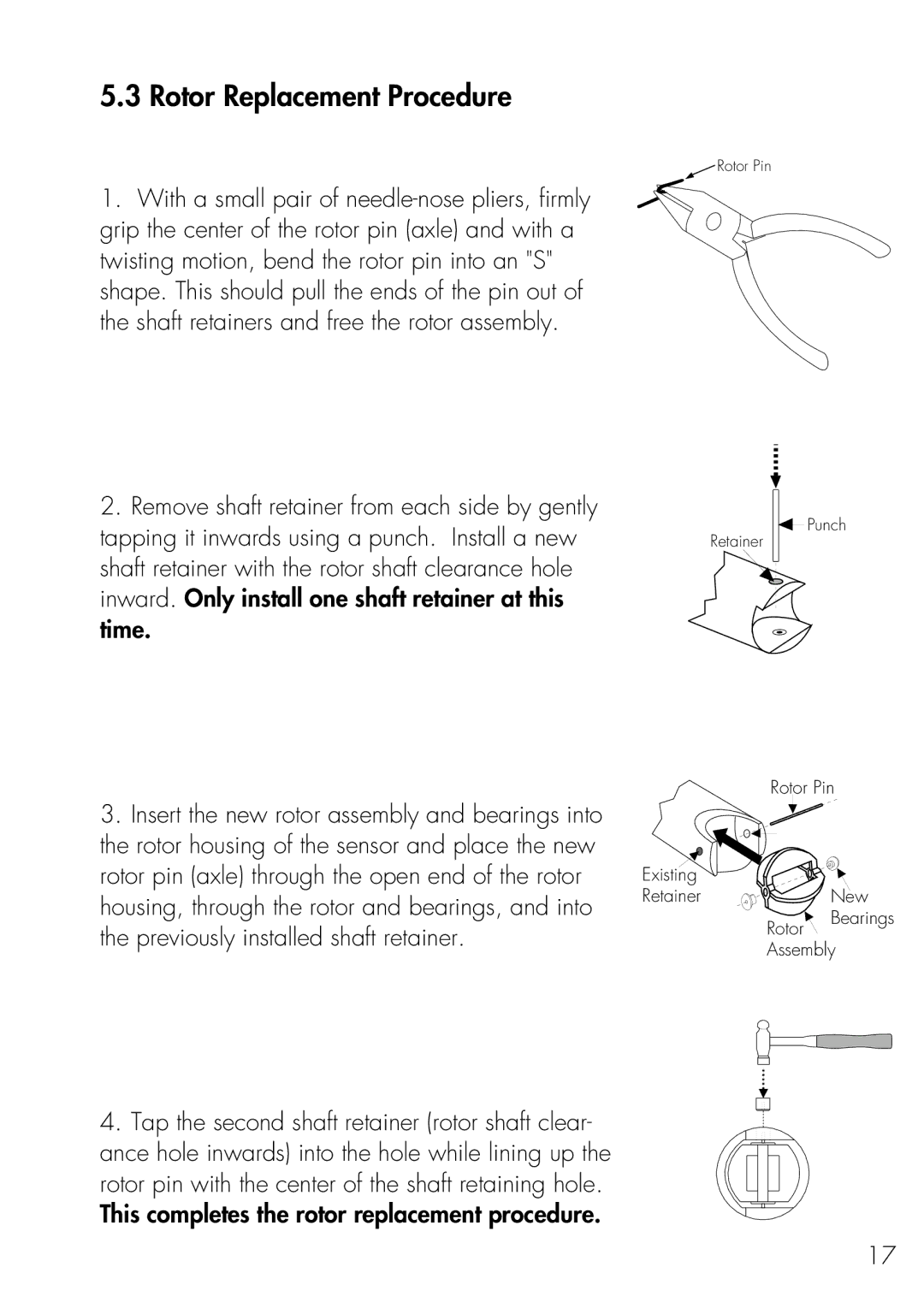 Omega Engineering FP-6000 manual Rotor Replacement Procedure 