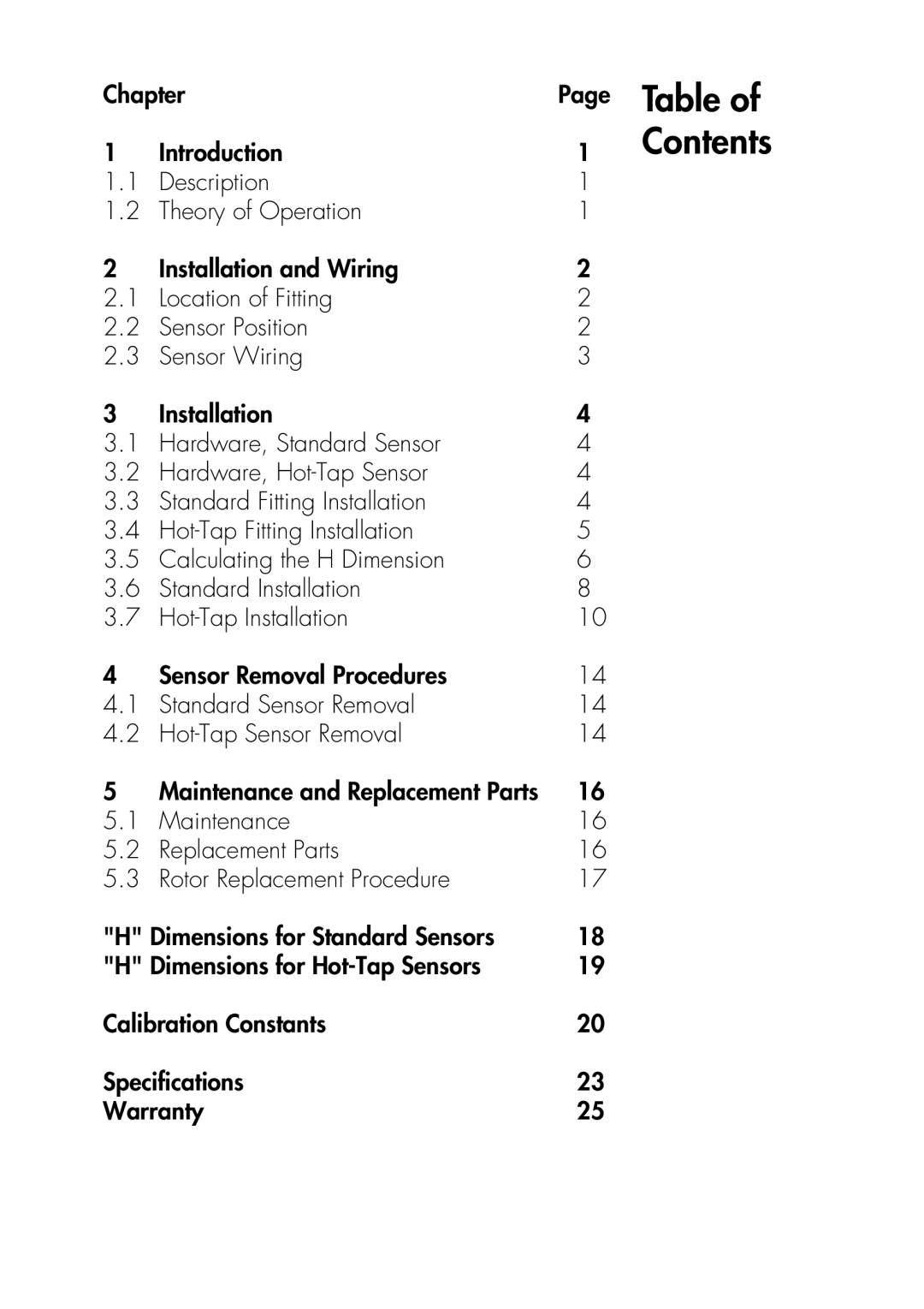 Omega Engineering FP-6000 manual Table of Contents 