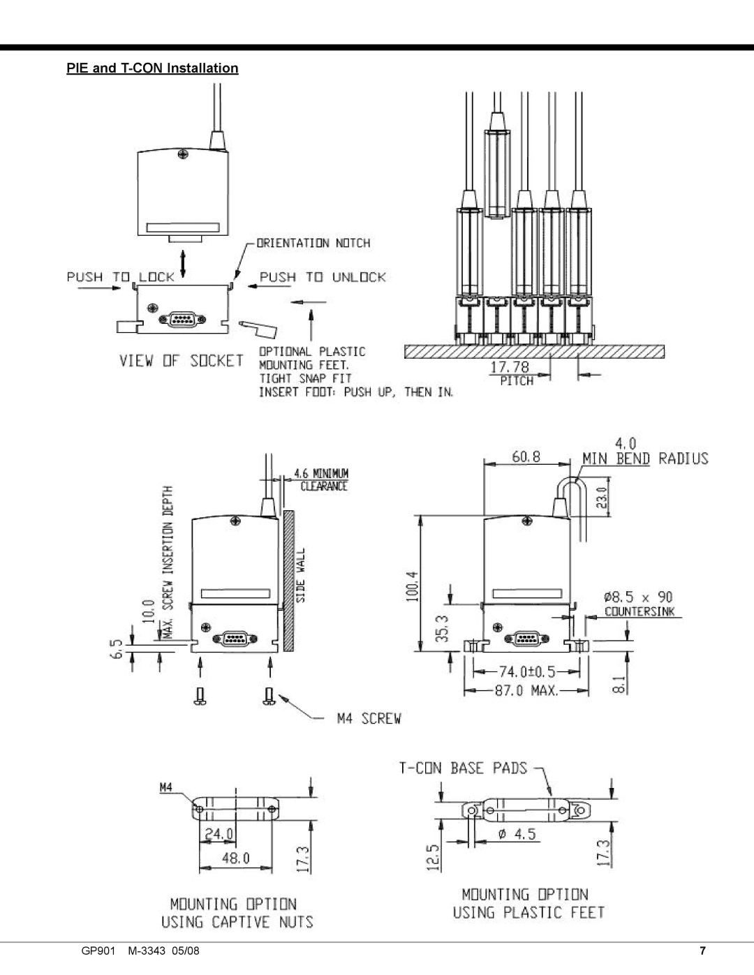 Omega Engineering GP901 manual PIE and T-CON Installation 