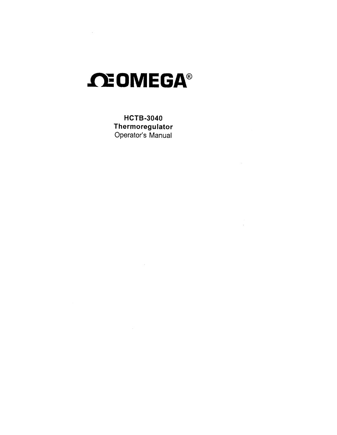 Omega Engineering HCTB-3040 manual 