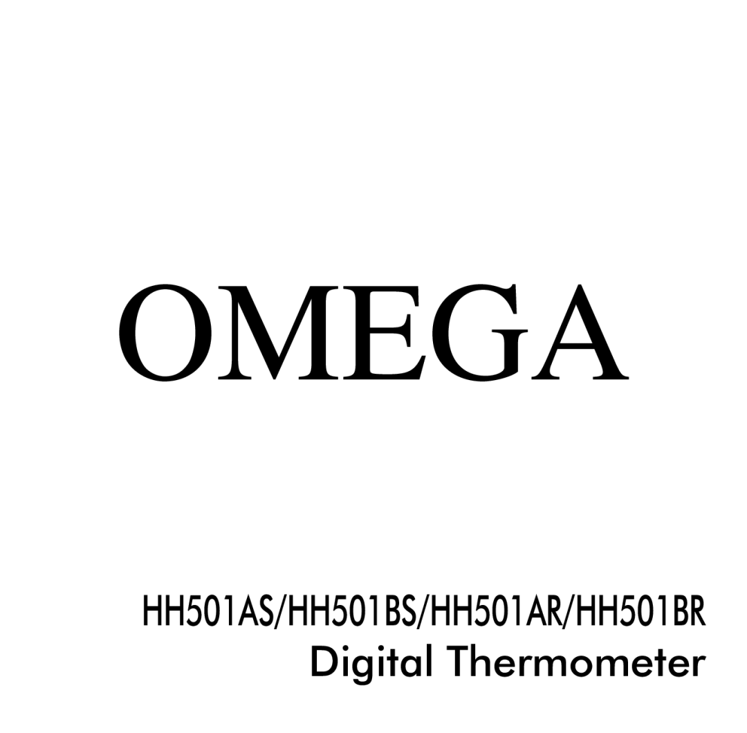 Omega Engineering HH501BR manual Omega 