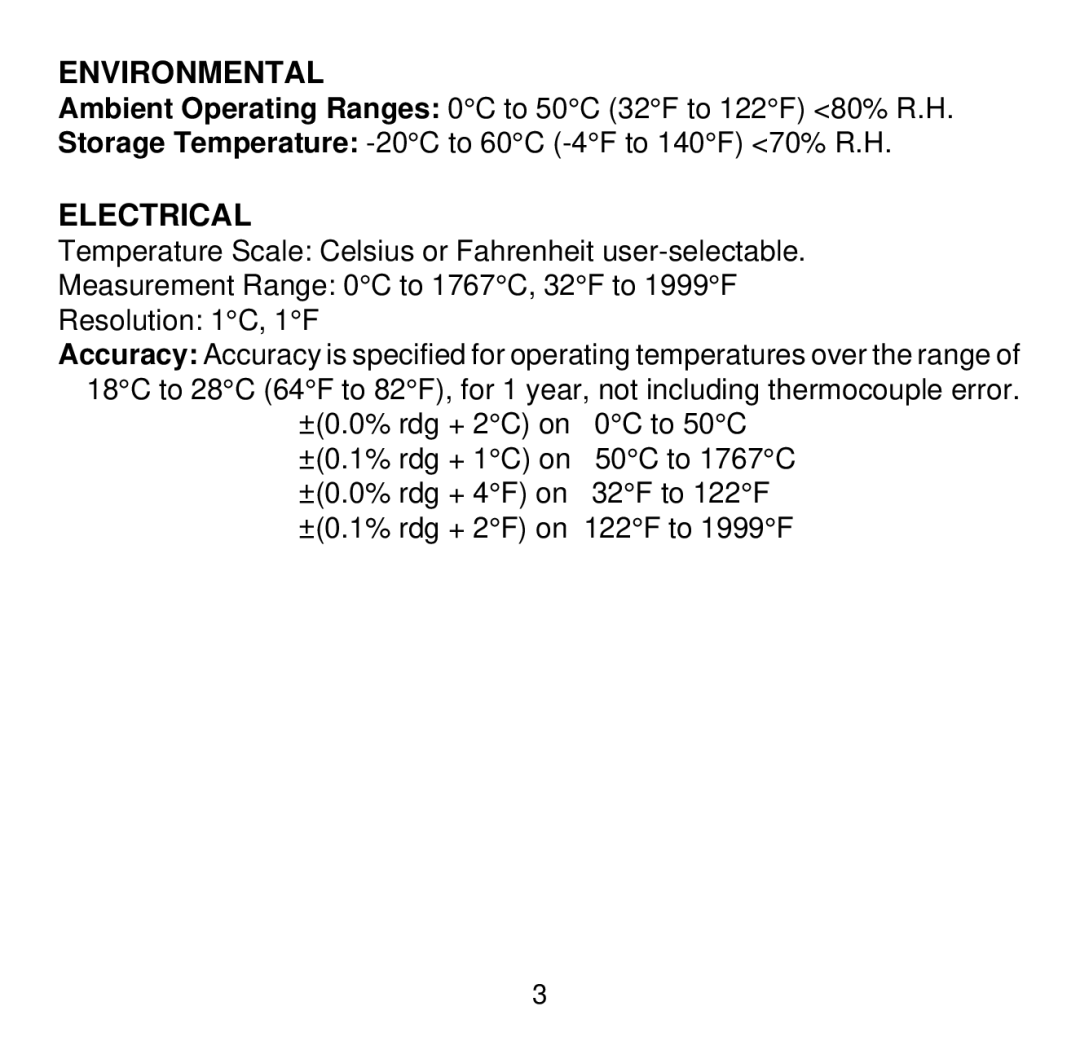 Omega Engineering HH501BR manual Environmental 