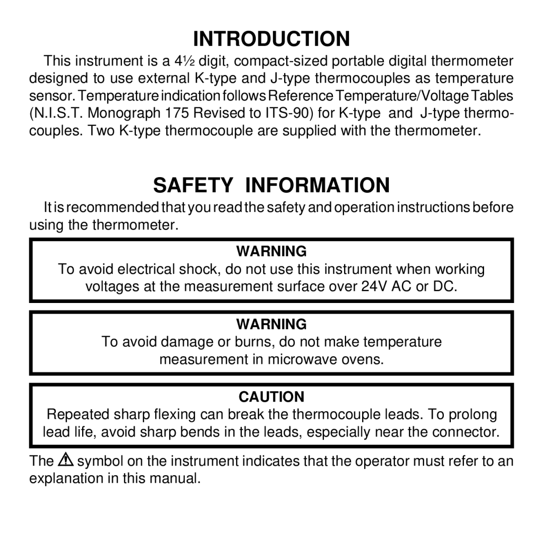 Omega Engineering HH502 manual Introduction, Safety Information 