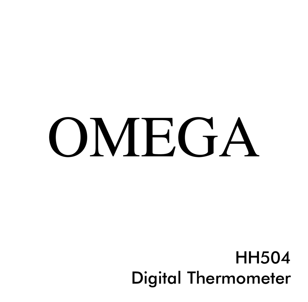 Omega Engineering HH504 manual Omega 