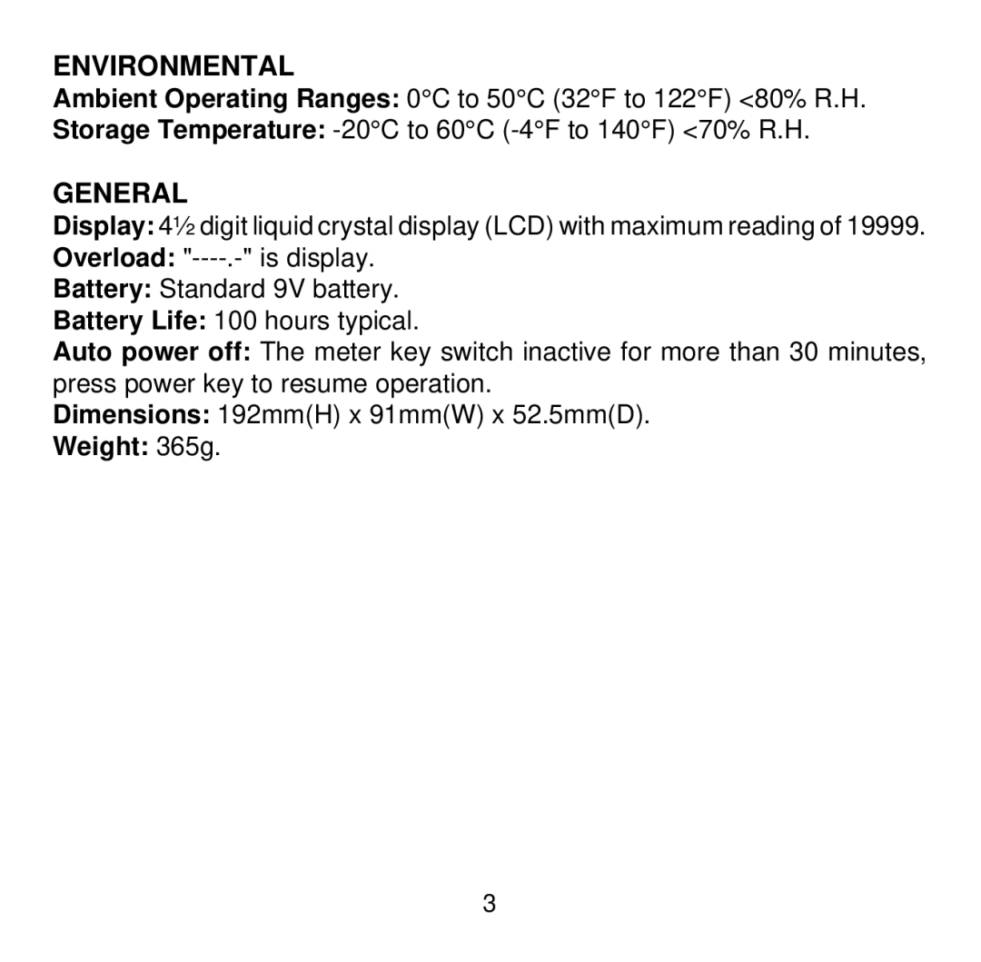 Omega Engineering HH504 manual Environmental, General 