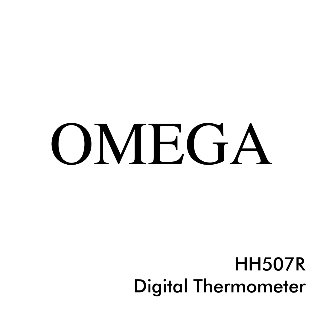 Omega Engineering HH507R manual Omega 