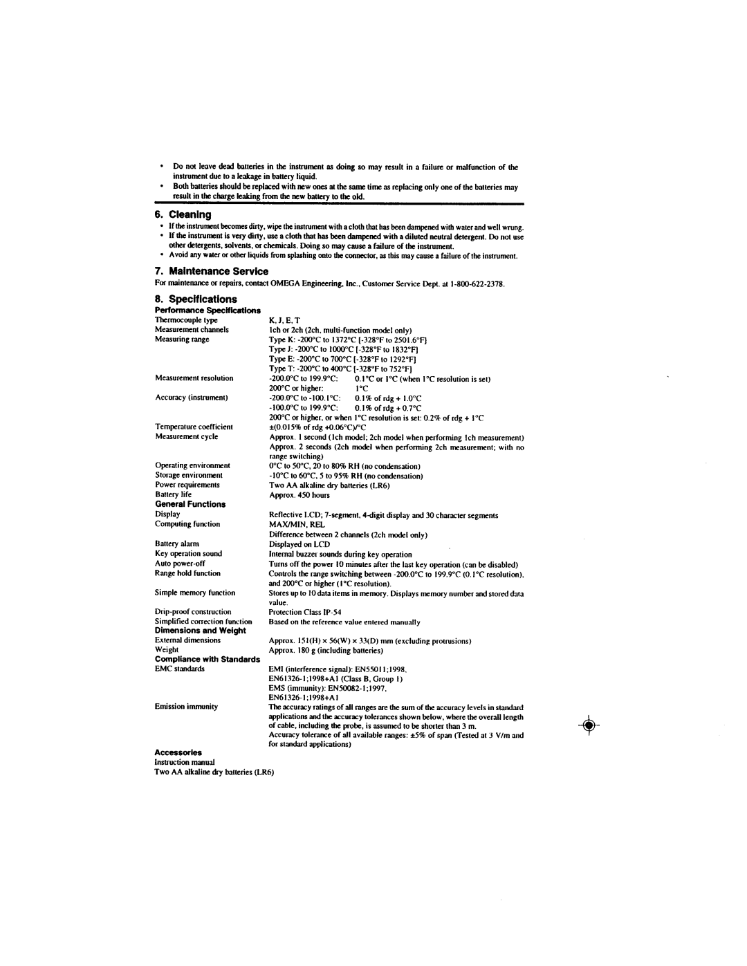 Omega Engineering HH82A manual 