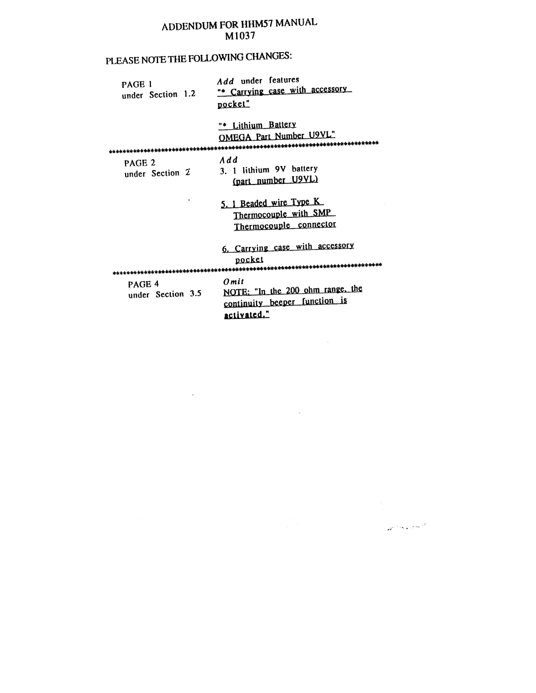 Omega Engineering HHM57 manual 