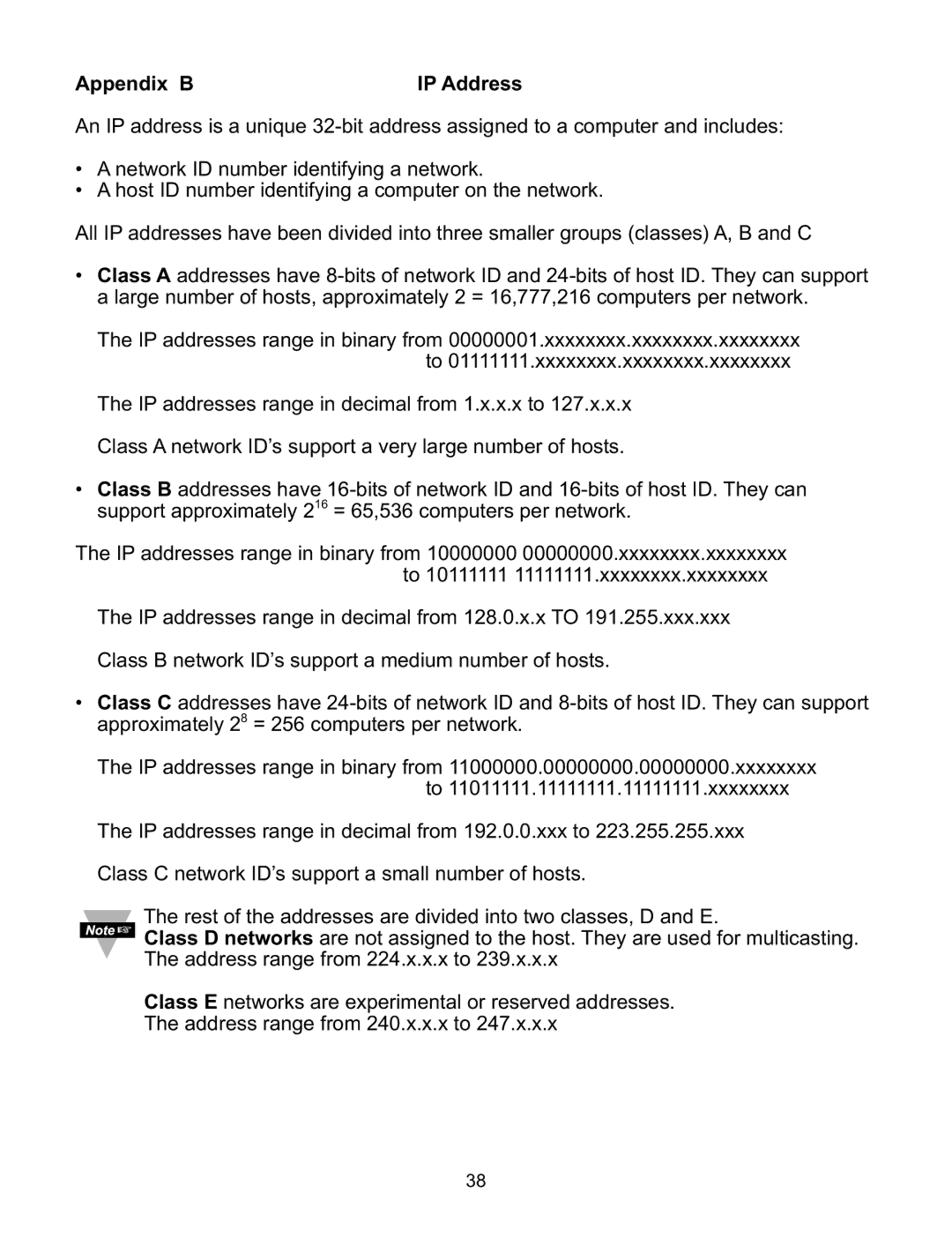 Omega Engineering i.BTX-M manual Appendix B IP Address 