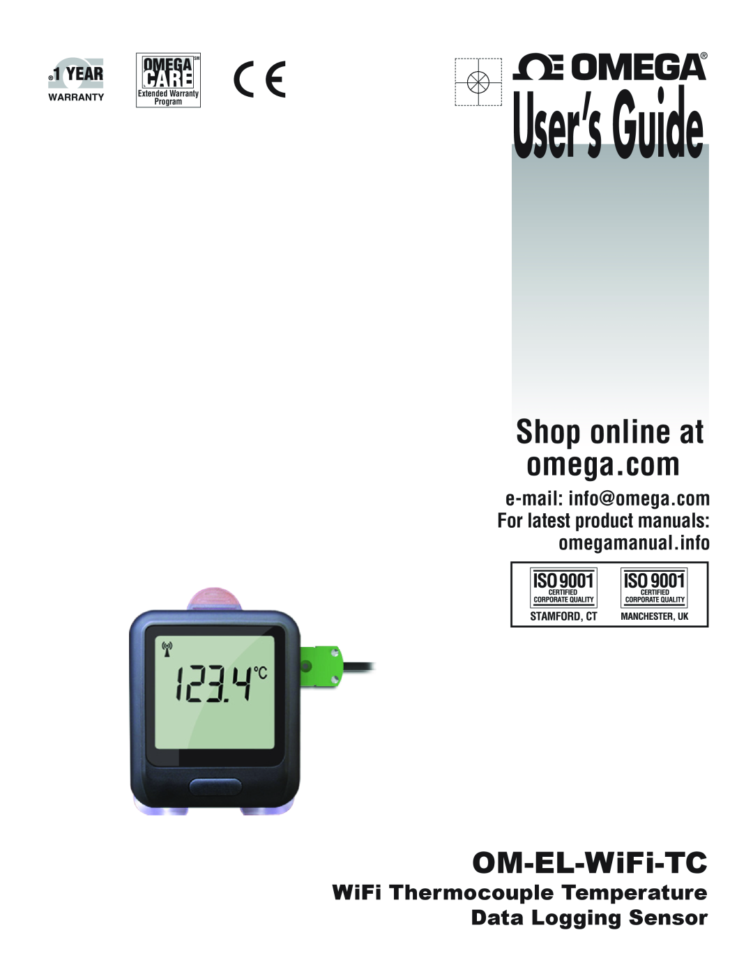 Omega Engineering ISD9001, ISO9001 warranty OM-EL-WiFi-TH, User’sGuide, OM-EL-WiFi-TC, Extended Warranty, Program 