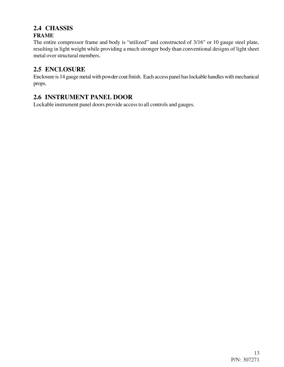 Omega Engineering JD 4045, 185-210 DUS manual Chassis, Enclosure, Instrument Panel Door, Frame, 13 P/N 