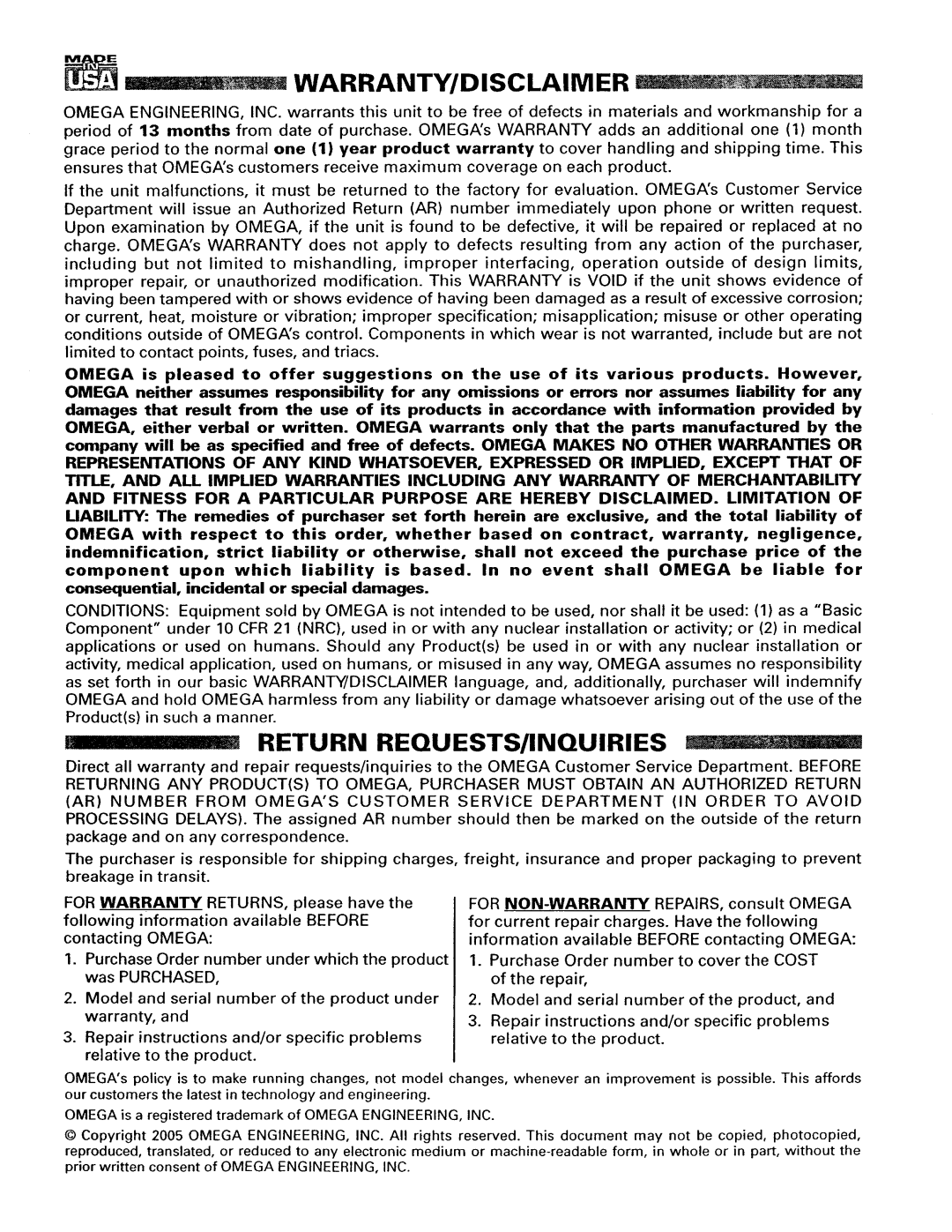 Omega Engineering LDM30 manual 