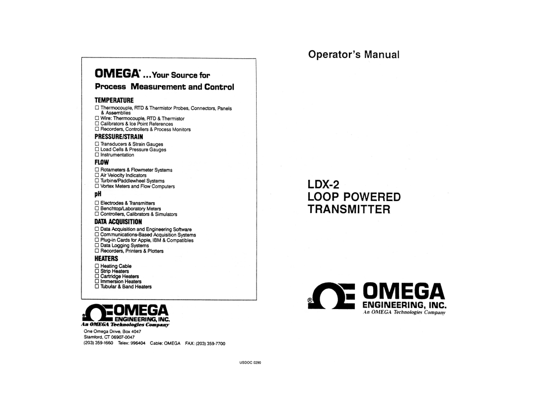 Omega Engineering LDX-2 manual 
