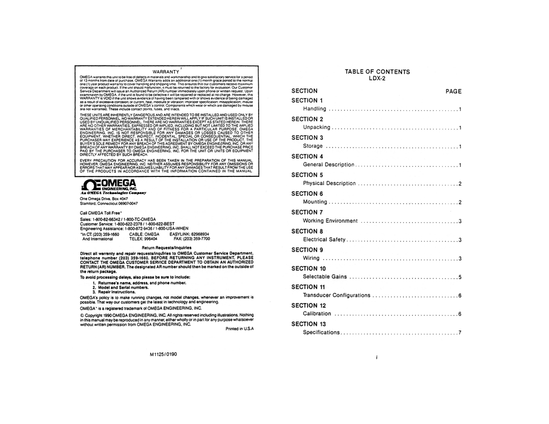 Omega Engineering LDX-2 manual 