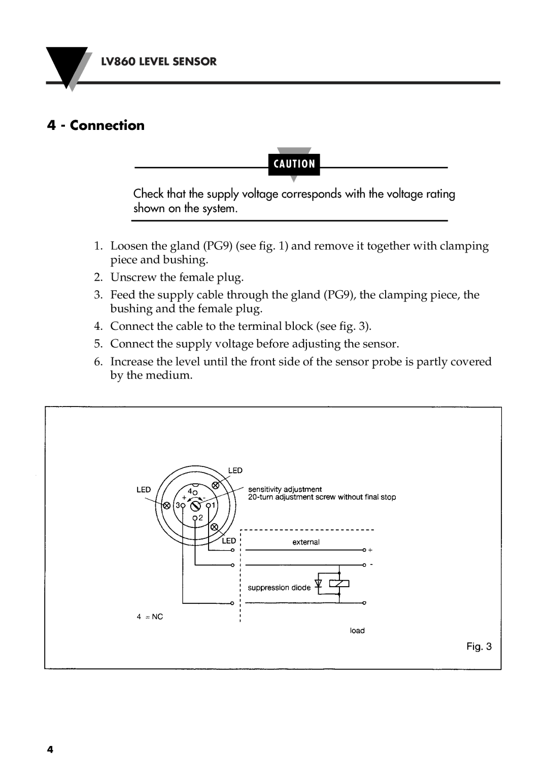 Omega Engineering LV860 manual Connection 