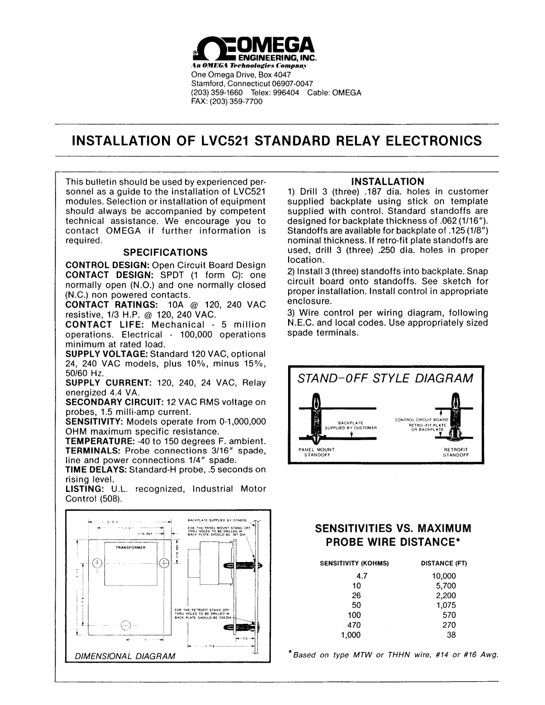 Omega Engineering LVC521 manual 