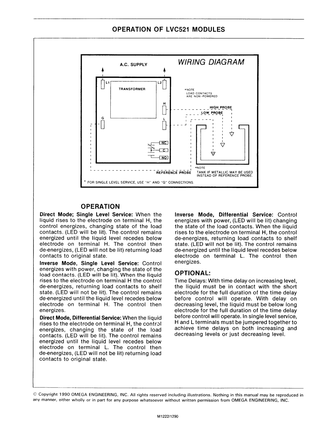 Omega Engineering LVC521 manual 