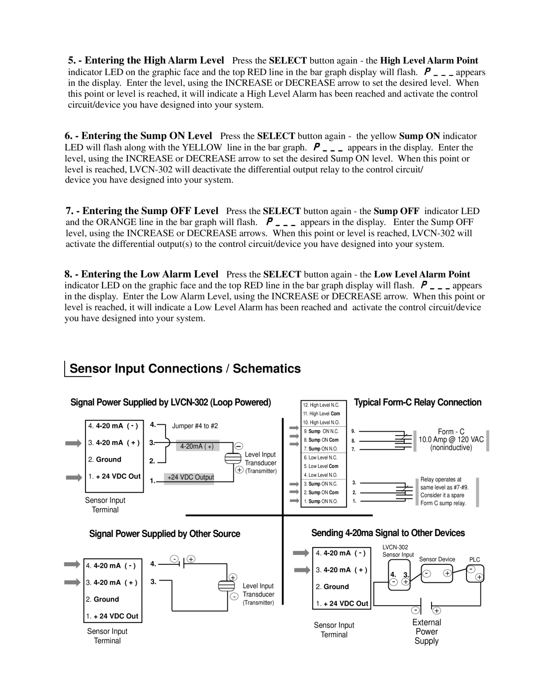 Omega Engineering LVCN-302 specifications Sensor Input Connections / Schematics, Noninductive 