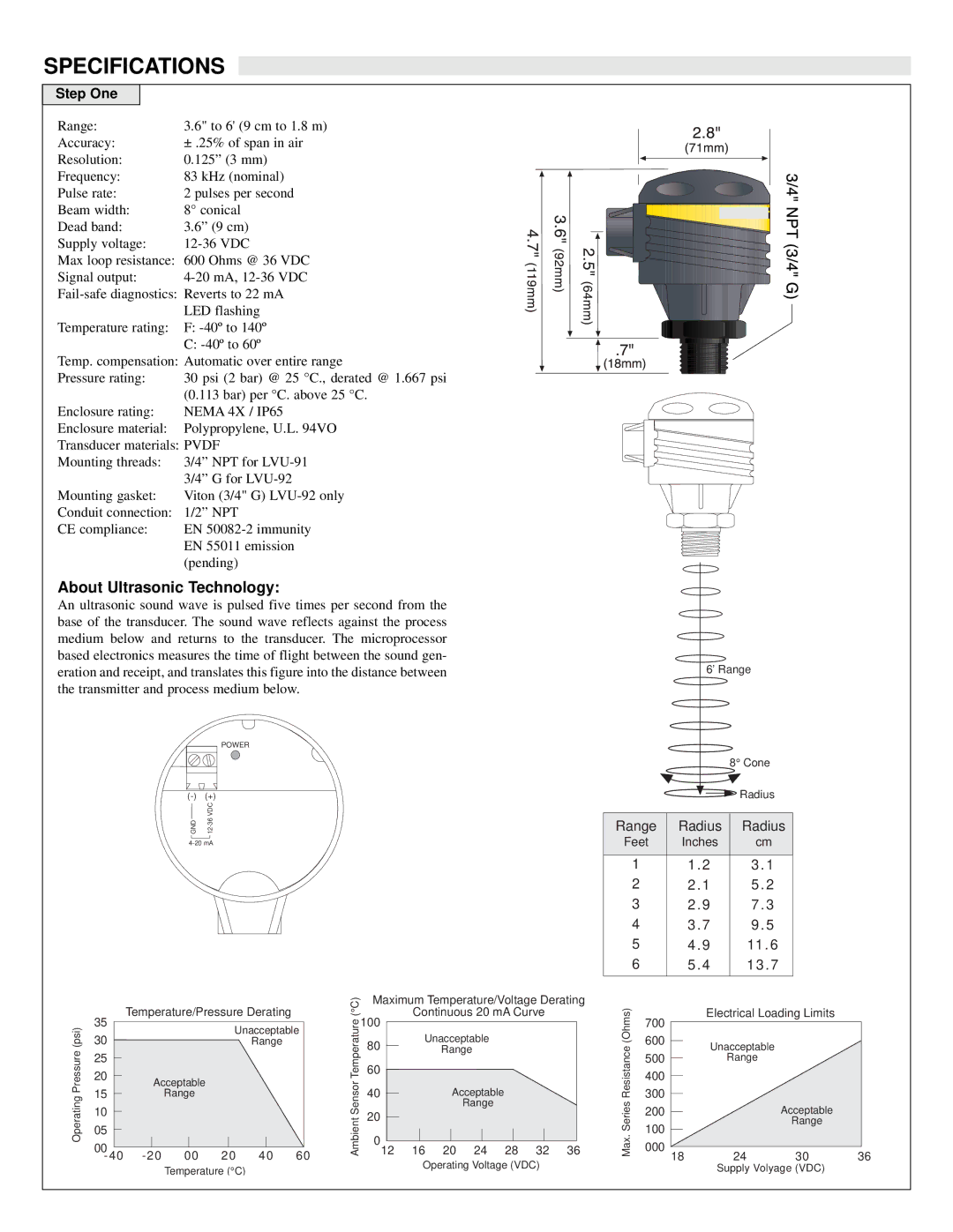 Omega Engineering LVU-90 warranty Specifications, About Ultrasonic Technology, Step One 