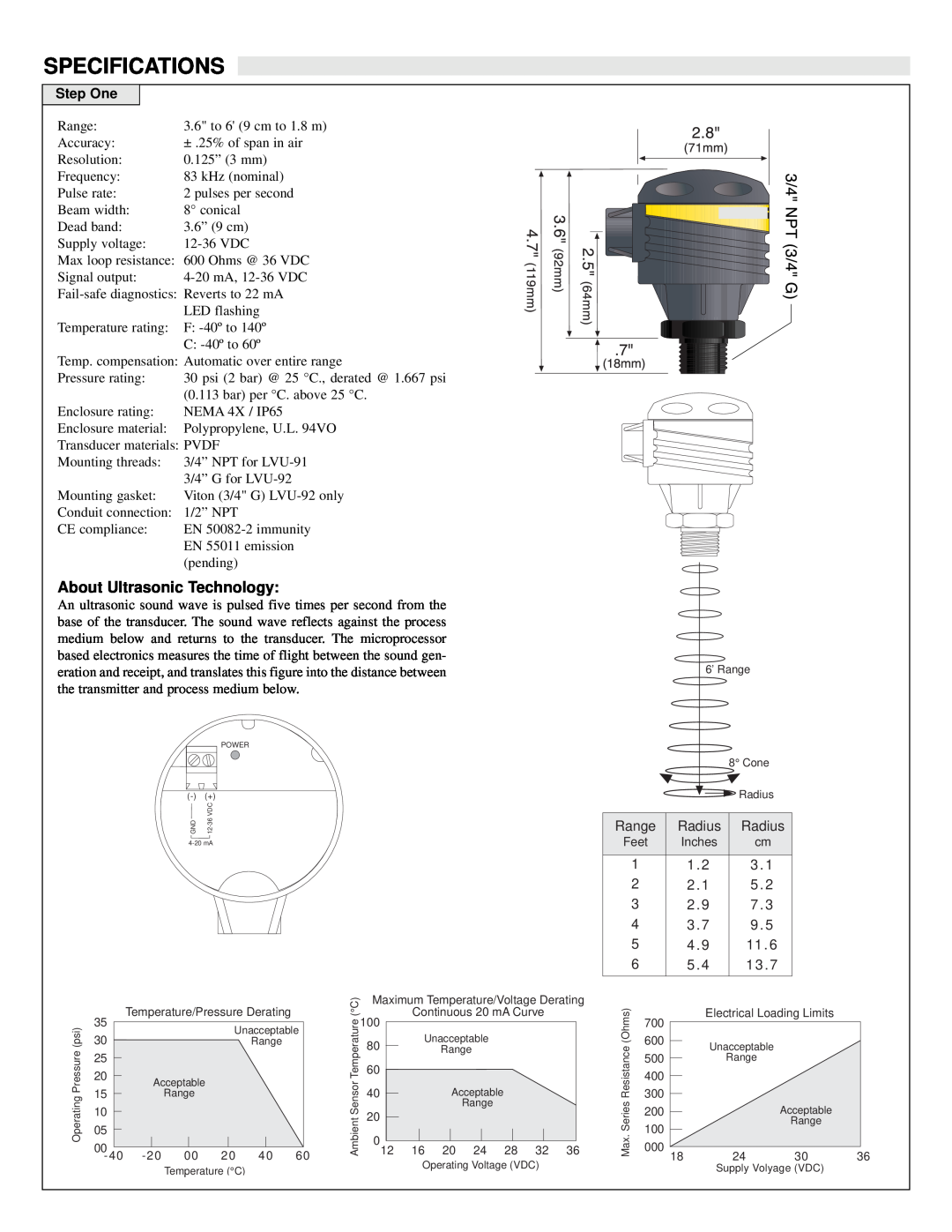 Omega Engineering LVU-90 warranty Specifications, About Ultrasonic Technology, Step One 