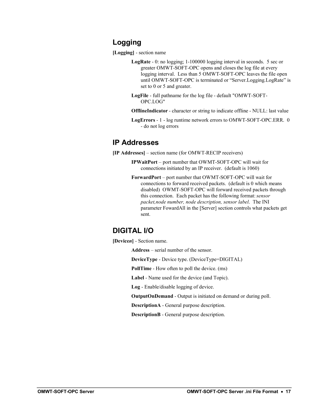 Omega Engineering M-4066 manual Logging, IP Addresses 