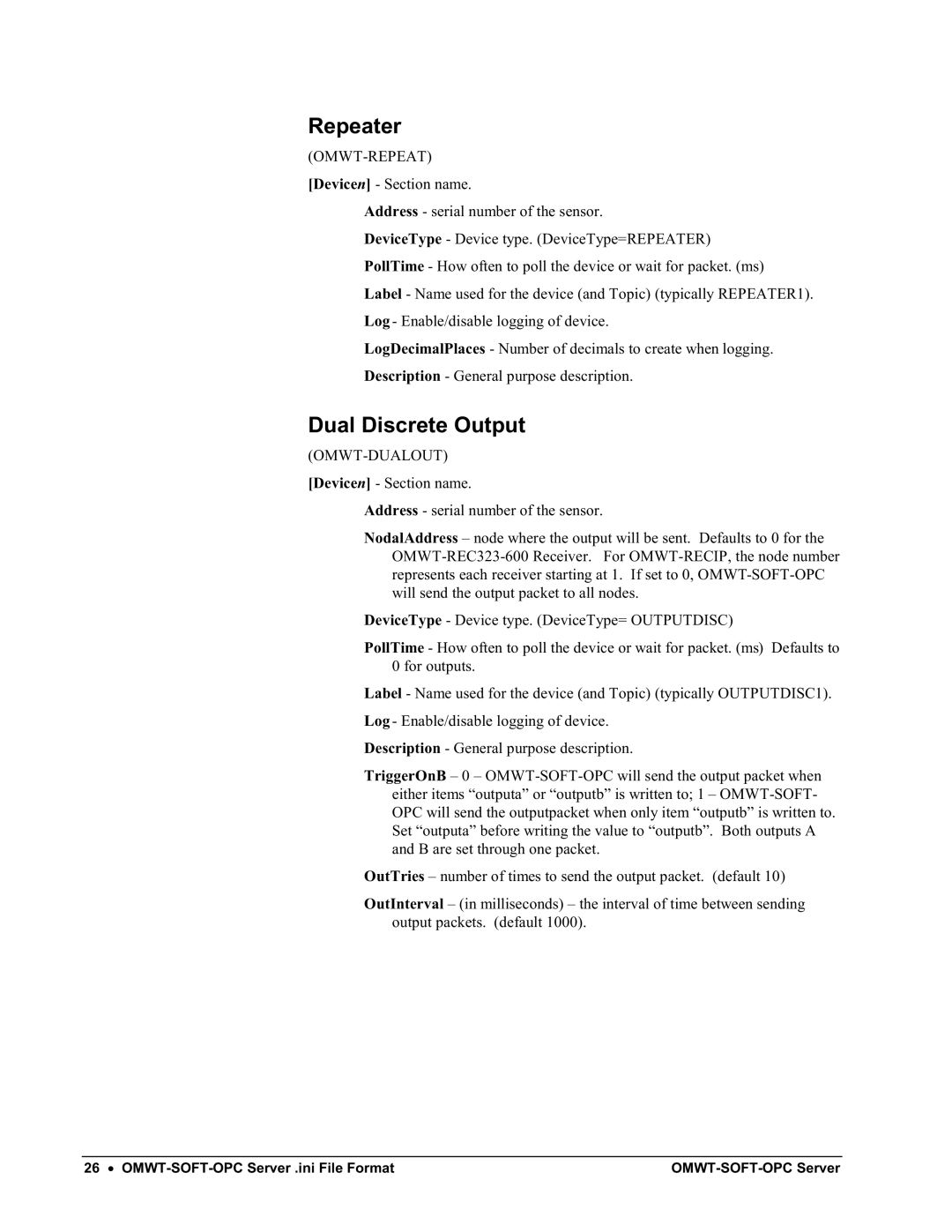 Omega Engineering M-4066 manual Repeater, Dual Discrete Output 