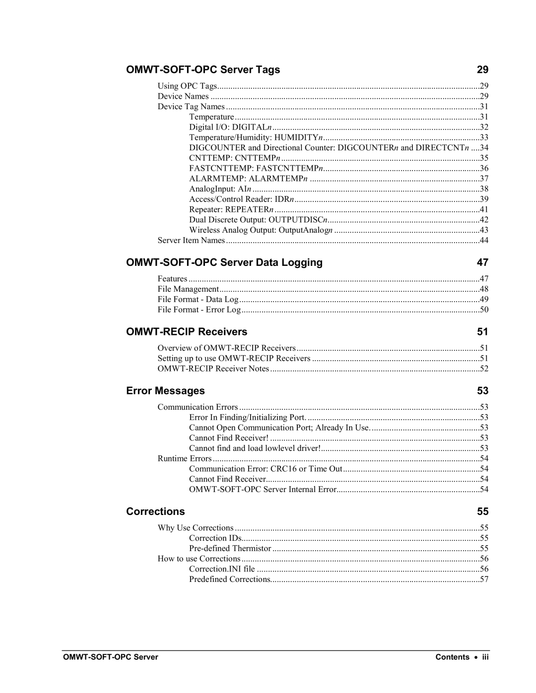 Omega Engineering M-4066 manual OMWT-SOFT-OPC Server Data Logging 