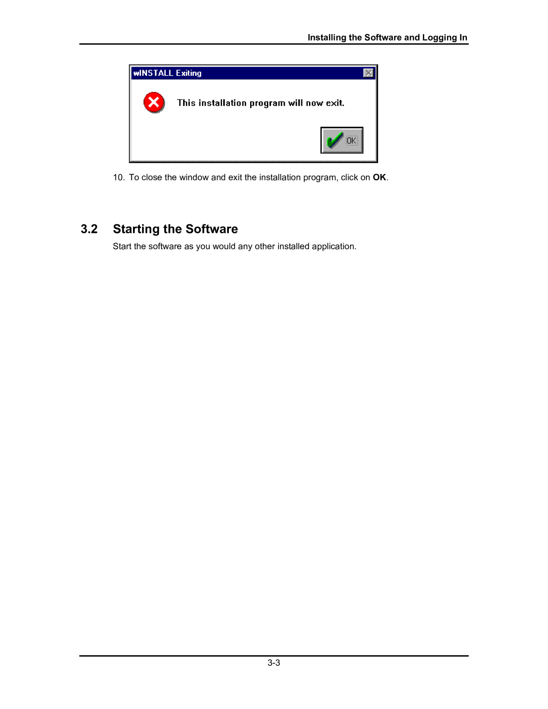 Omega Engineering #M3350/0101 manual Starting the Software, Installing the Software and Logging 