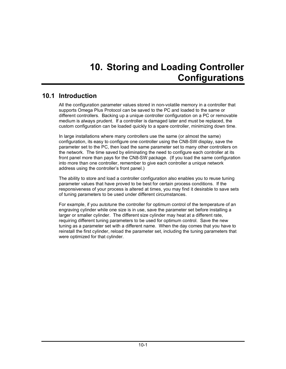 Omega Engineering #M3350/0101 manual Storing and Loading Controller Configurations, Introduction 