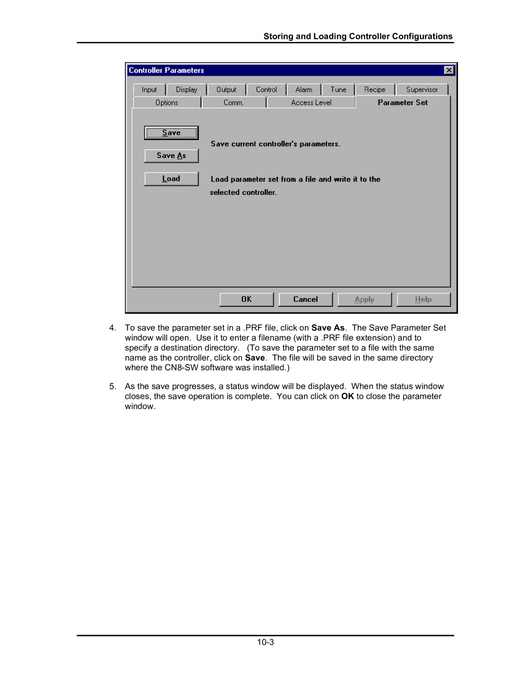 Omega Engineering #M3350/0101 manual Storing and Loading Controller Configurations 