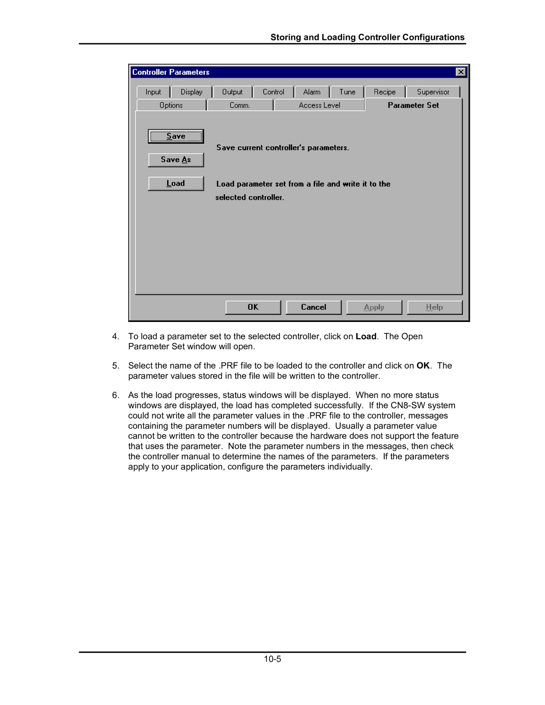 Omega Engineering #M3350/0101 manual Storing and Loading Controller Configurations 