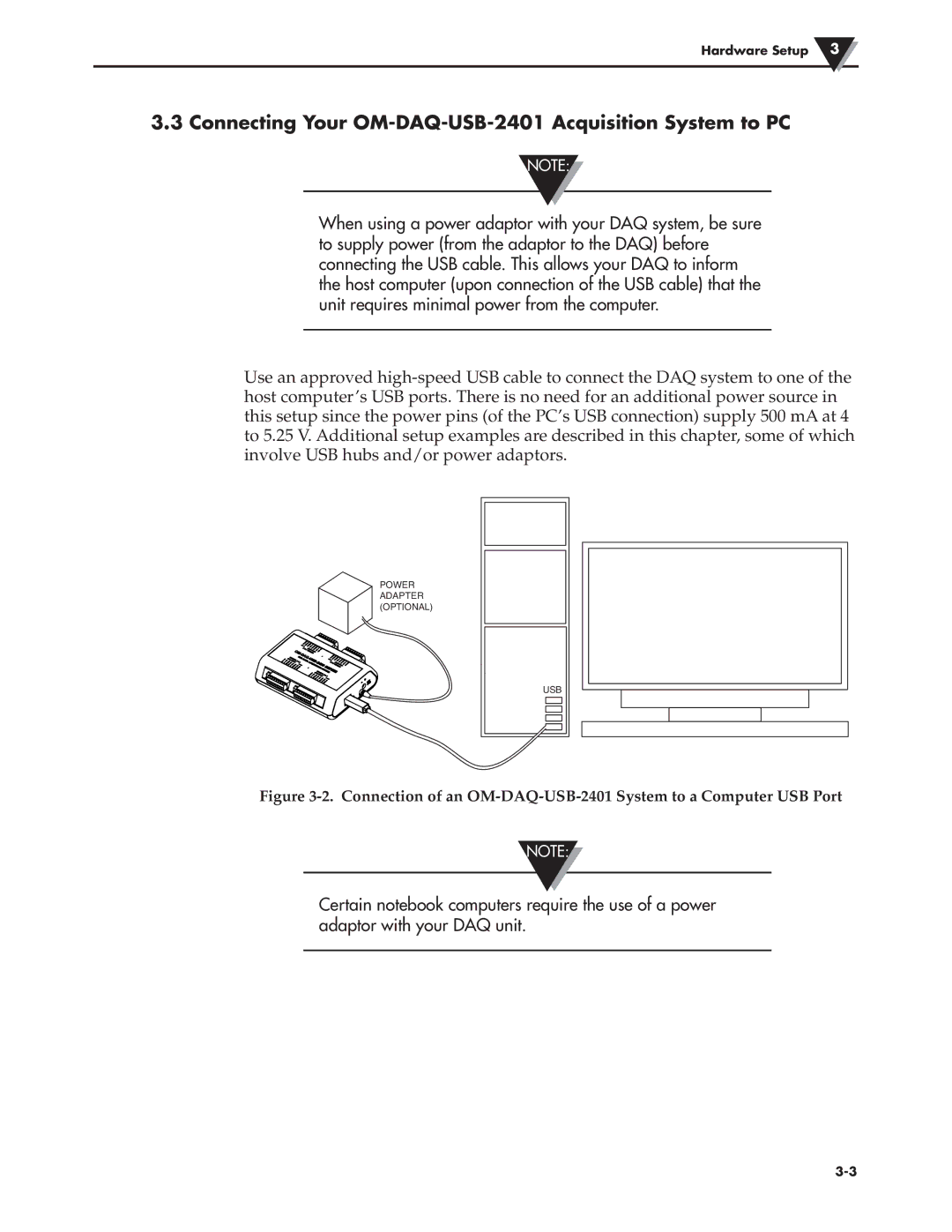 Omega Engineering manual Connecting Your OM-DAQ-USB-2401 Acquisition System to PC 