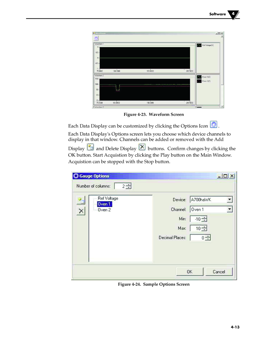 Omega Engineering OM-DAQ-USB-2401 manual Waveform Screen 