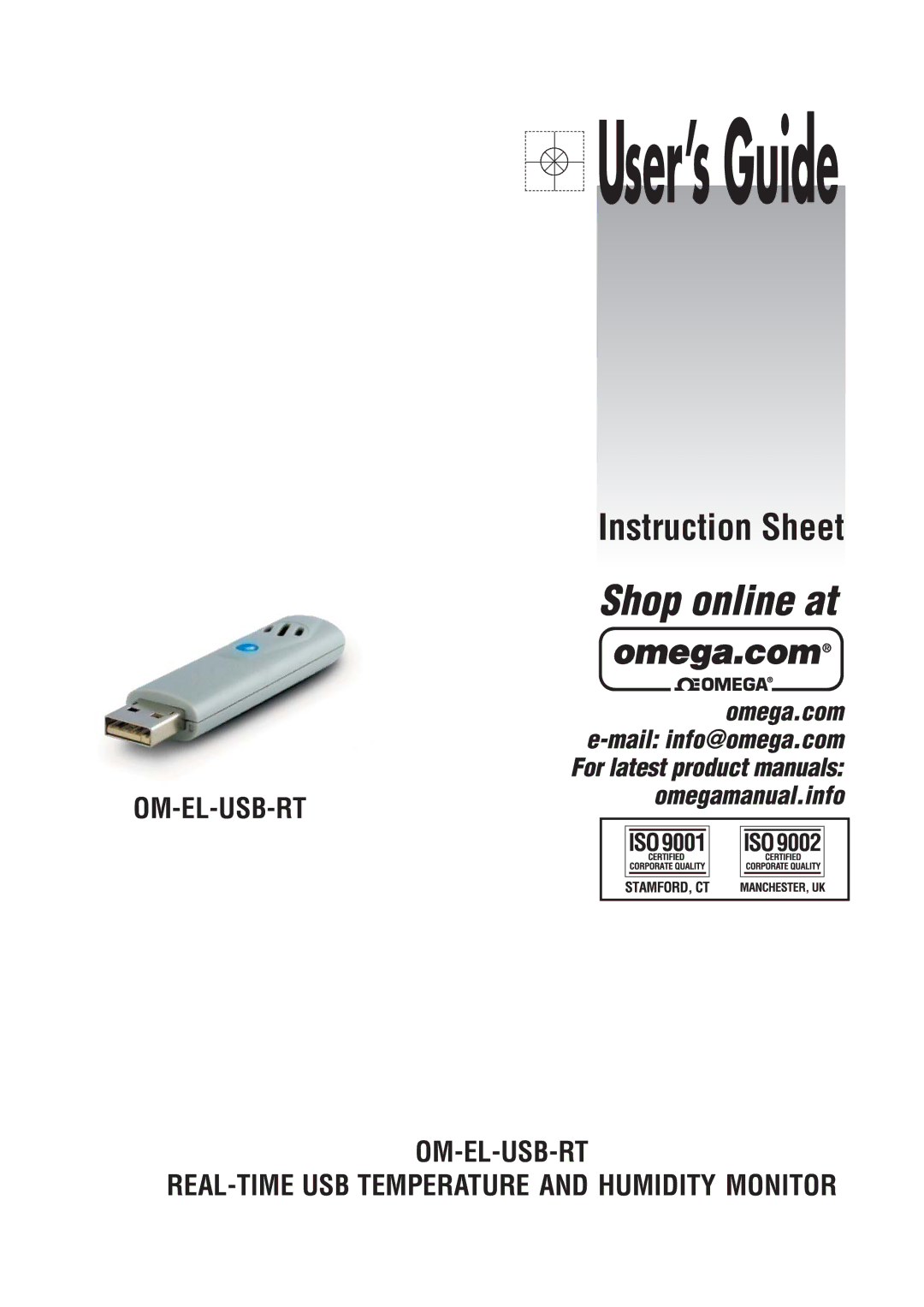 Omega Engineering OM-EL-USB-RT instruction sheet Instruction Sheet 