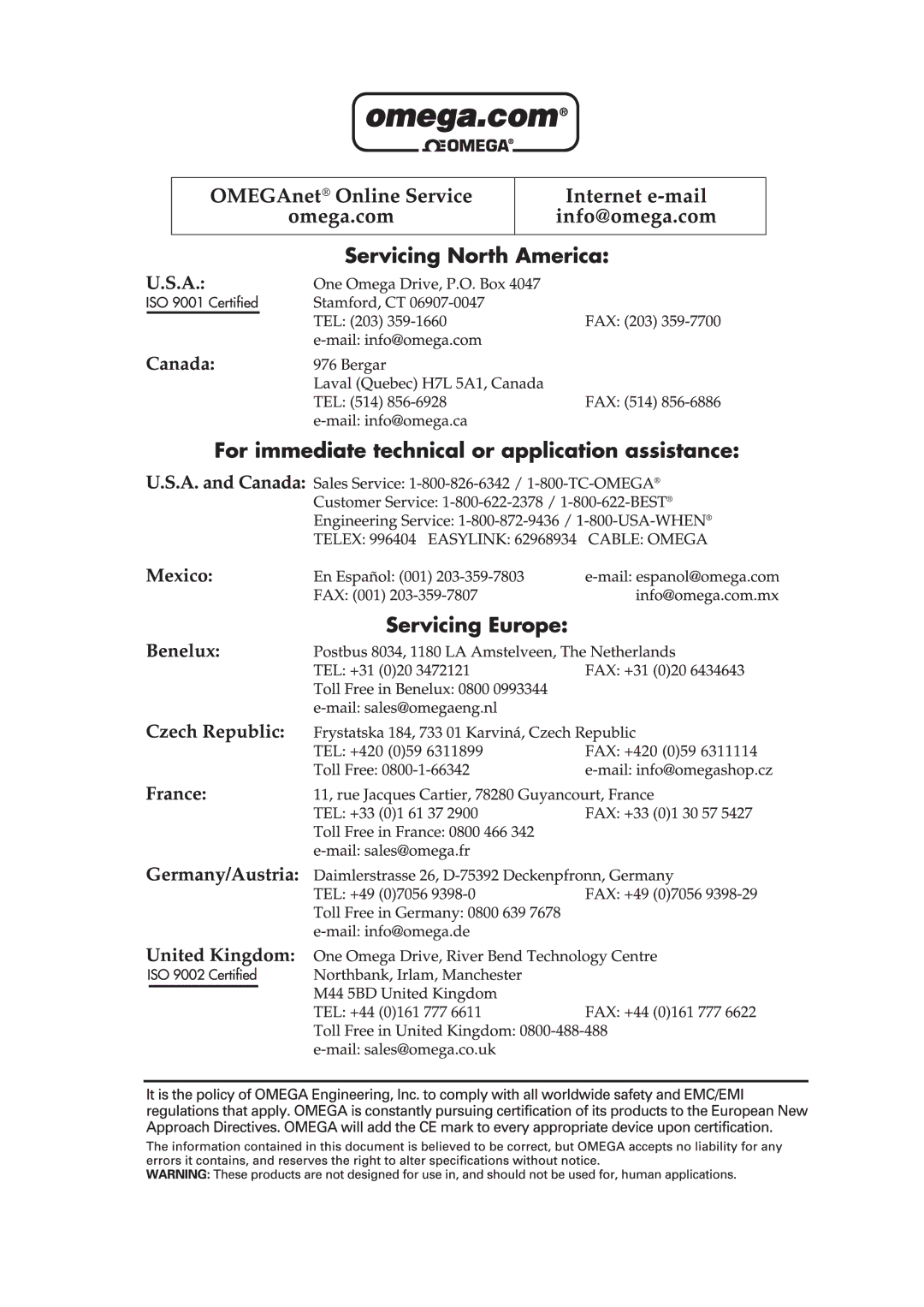 Omega Engineering OM-EL-USB-RT instruction sheet 