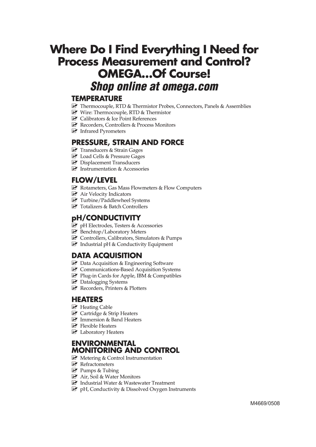 Omega Engineering OM-EL-USB-RT instruction sheet M4669/0508 