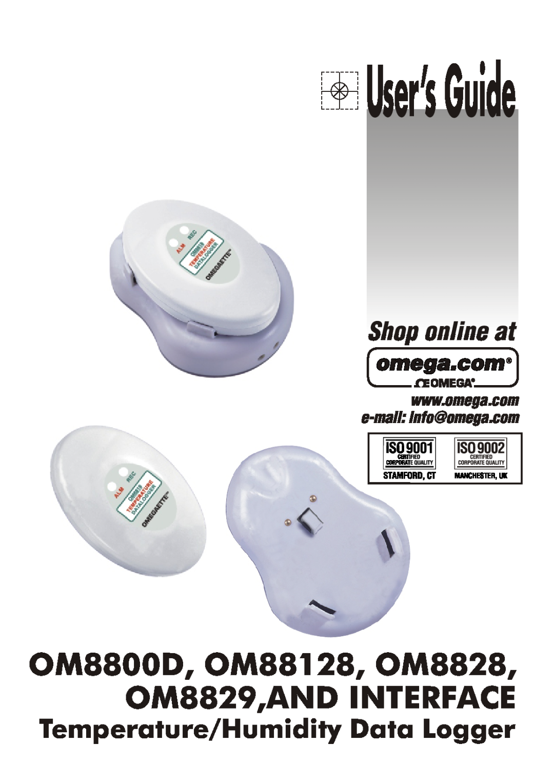 Omega Engineering manual OM8800D, OM88128, OM8828, OM8829,AND INTERFACE, Temperature/Humidity Data Logger 