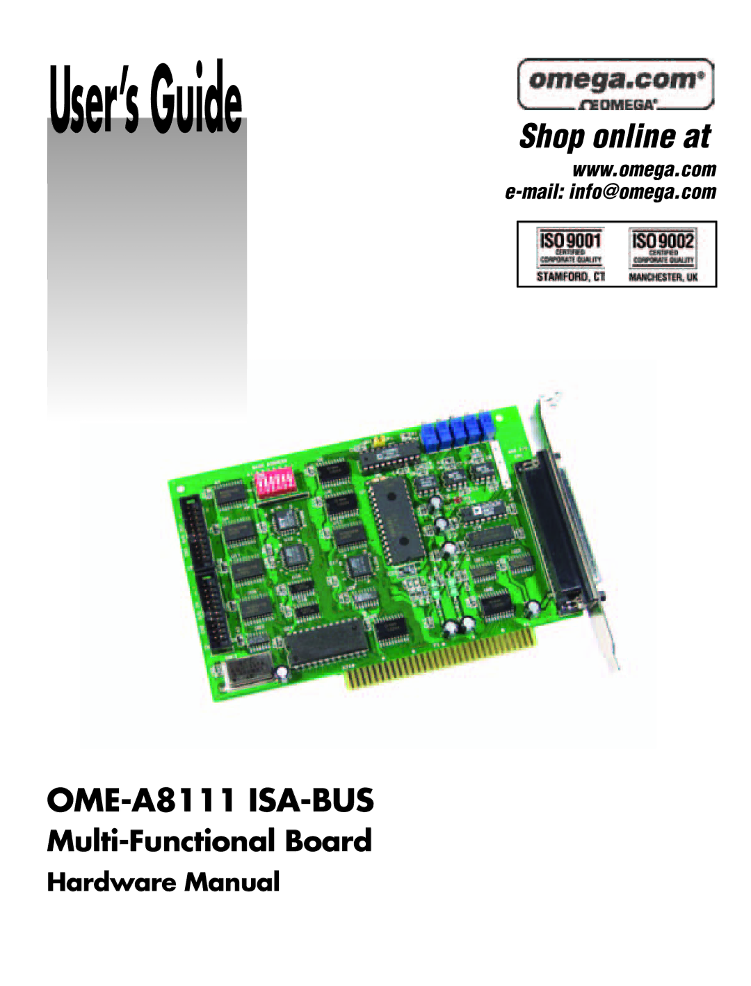 Omega Engineering OME-A8111 manual User’sGuide 