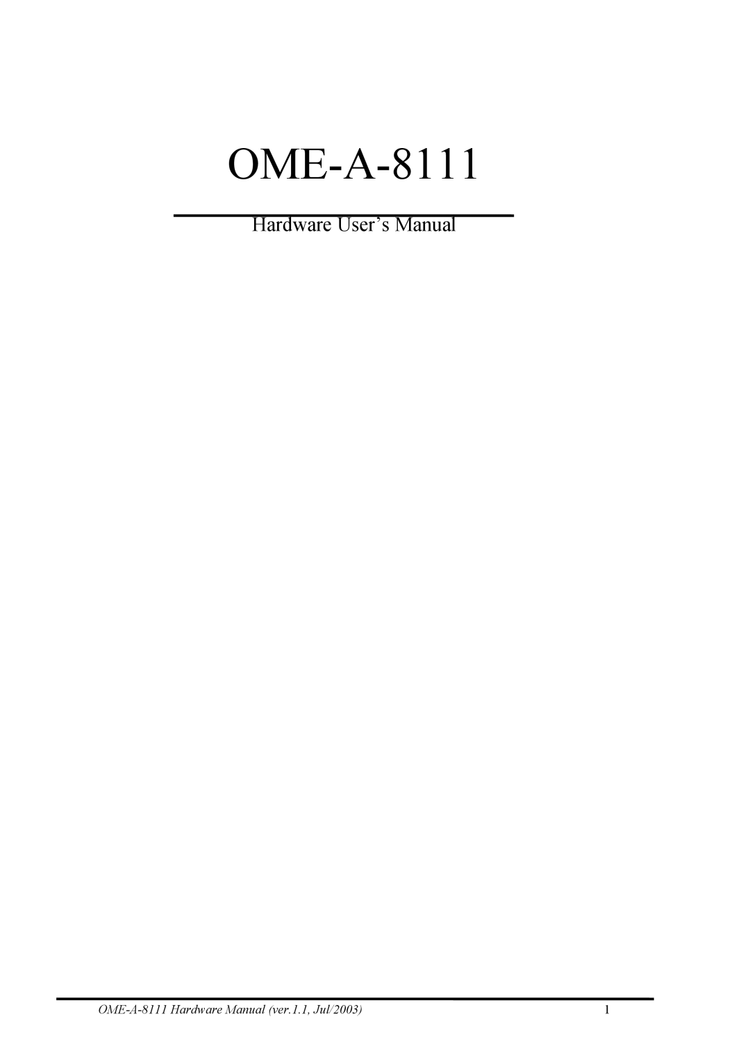 Omega Engineering OME-A8111 manual OME-A-8111 