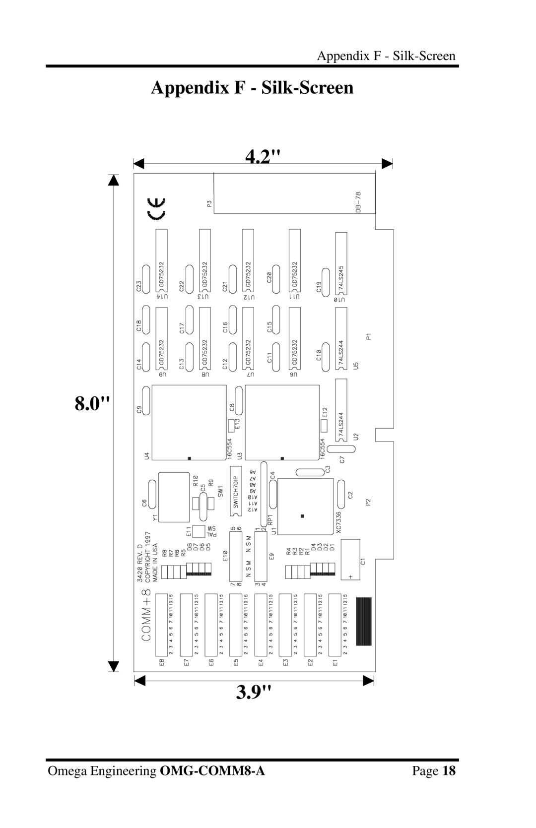 Omega Engineering OMG-COMM8-A appendix Appendix F Silk-Screen 
