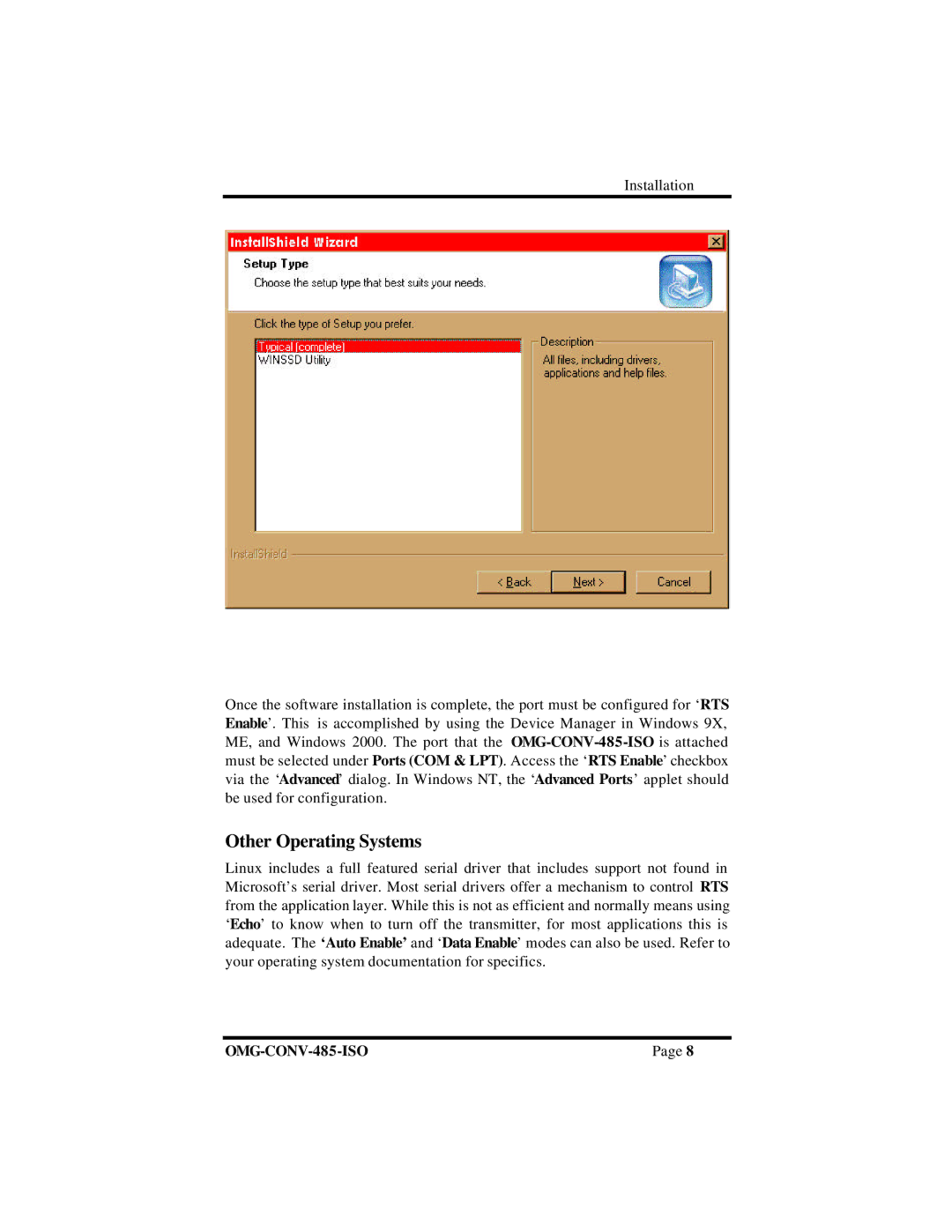 Omega Engineering OMG-CONV-485-ISO manual Other Operating Systems 