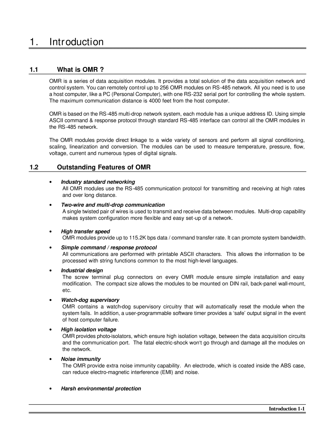 Omega Engineering OMR-6520, OMR-6510 manual Introduction, What is OMR ?, Outstanding Features of OMR 