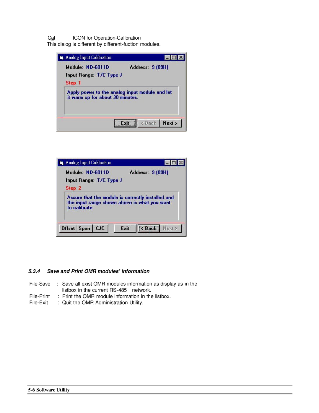 Omega Engineering OMR-6510, OMR-6520 manual Save and Print OMR modules’ information 