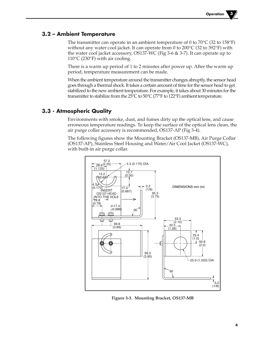 Omega Engineering OS137 manual Ambient Temperature, Atmospheric Quality 