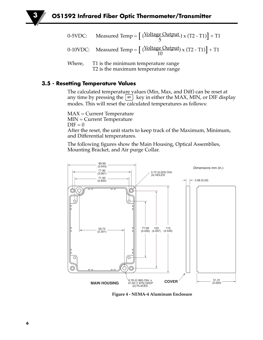 Omega Engineering OS1592 manual Resetting Temperature Values, Cover 