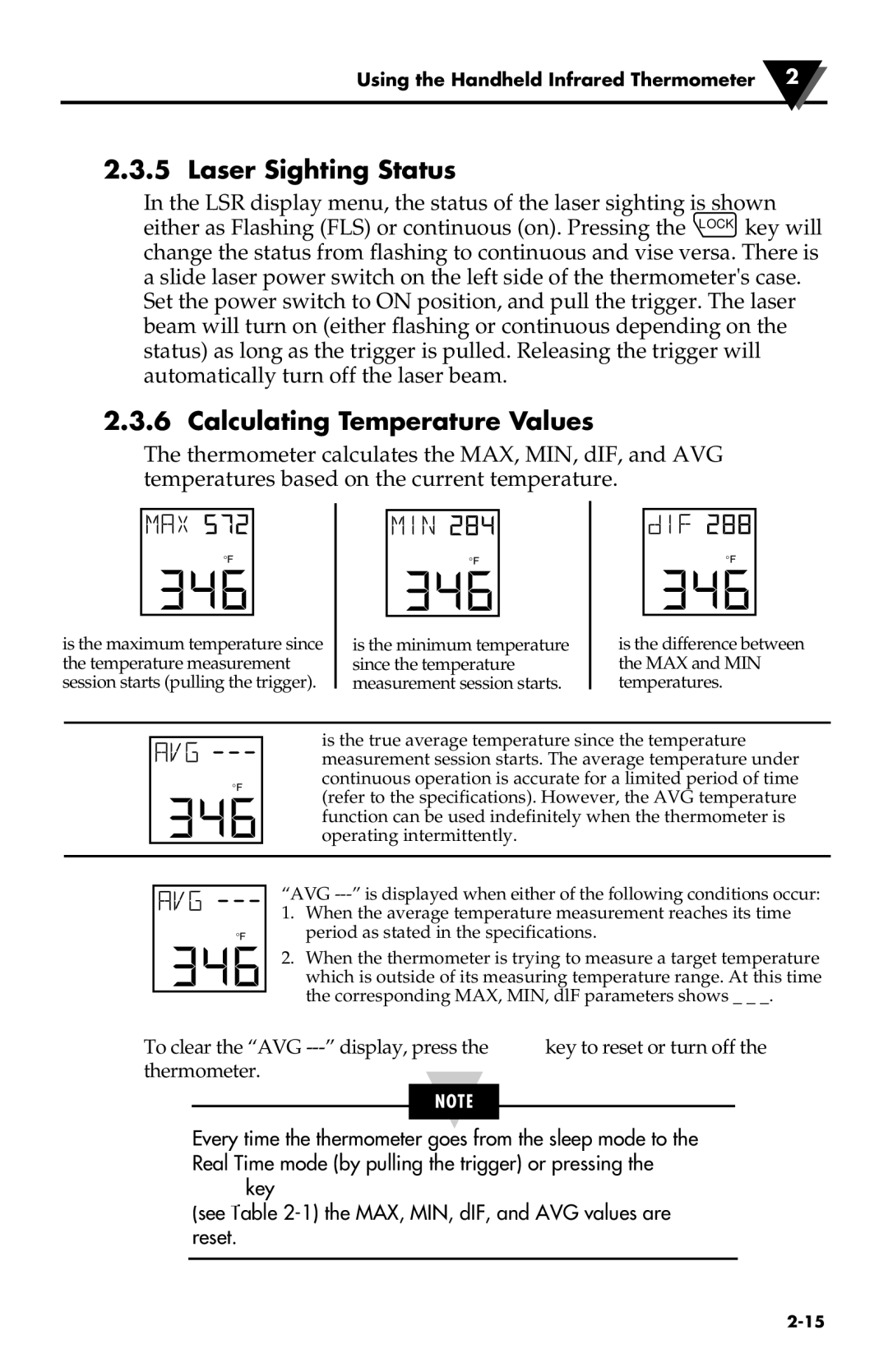 Omega Engineering OS533E manual Laser Sighting Status, Calculating Temperature Values 