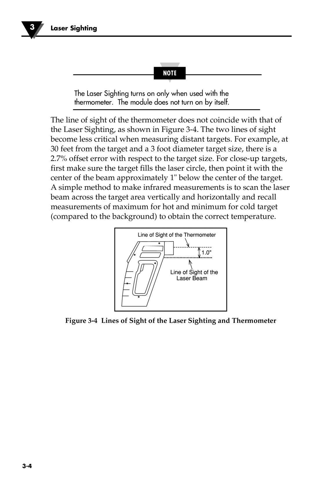 Omega Engineering OS533E manual Lines of Sight of the Laser Sighting and Thermometer 