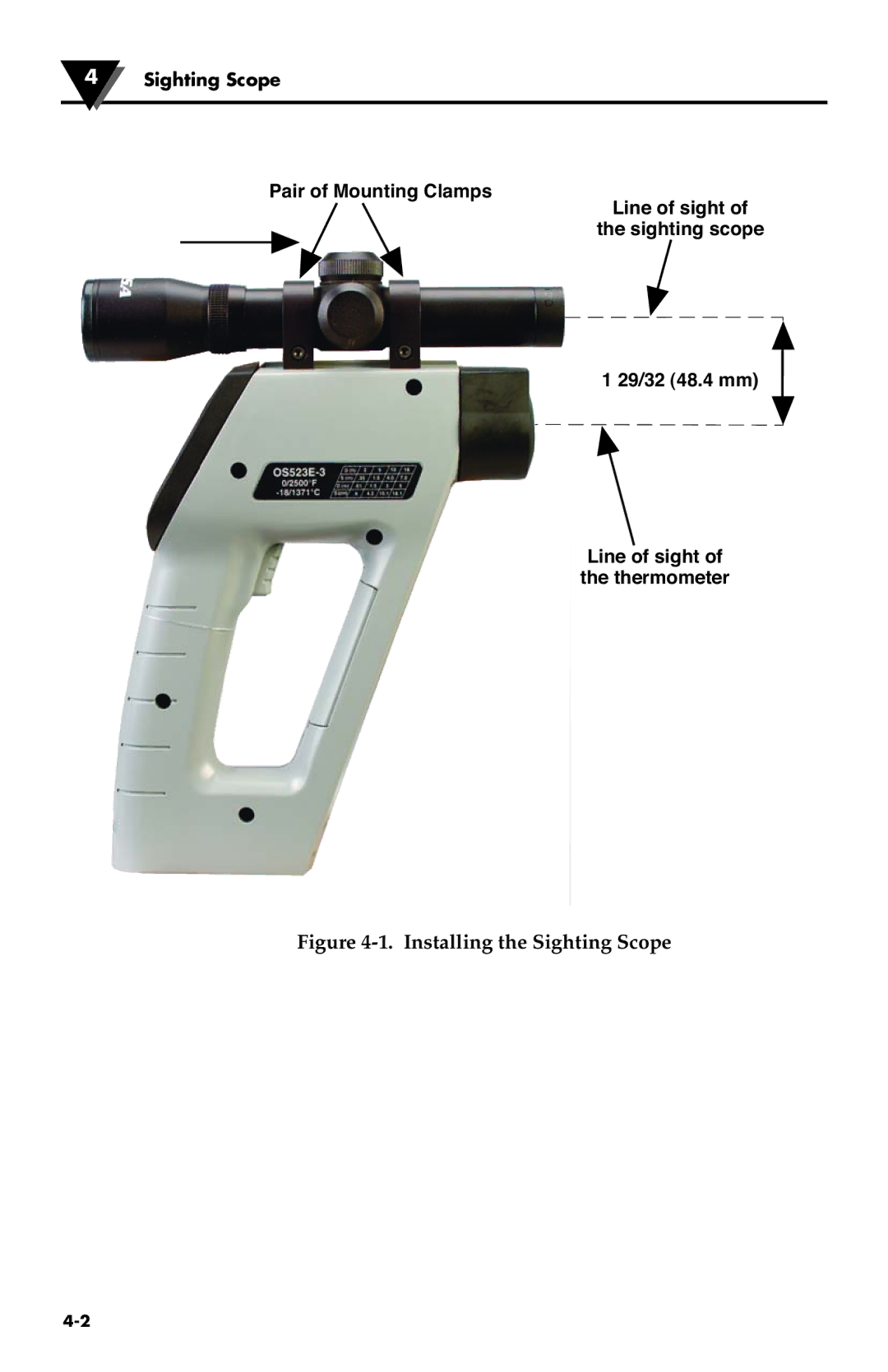 Omega Engineering OS533E manual Installing the Sighting Scope 