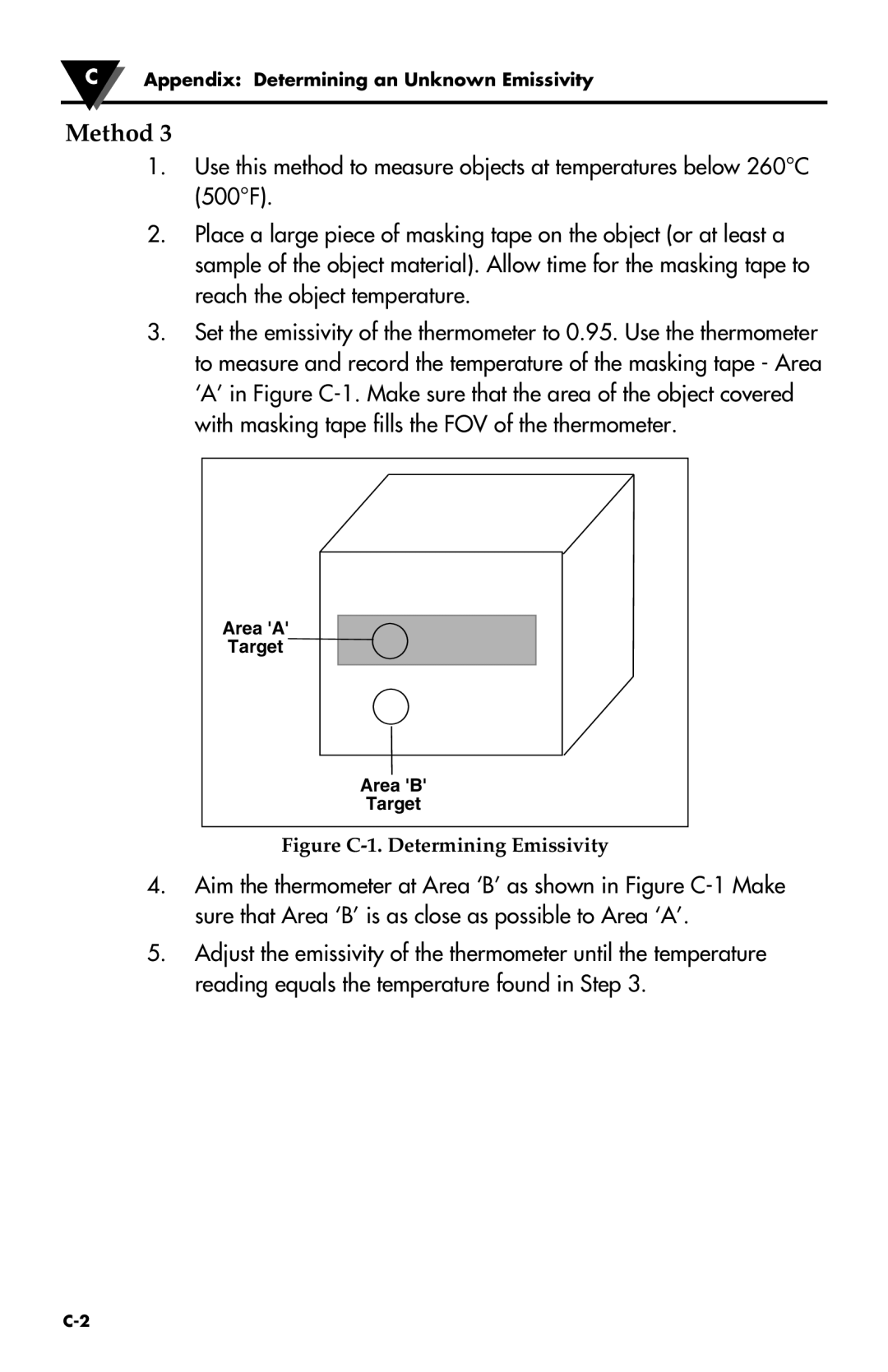 Omega Engineering OS533E manual Figure C-1. Determining Emissivity 